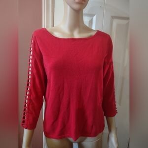 Fiorlini international open long sleeve shirt blouse top women's size medium